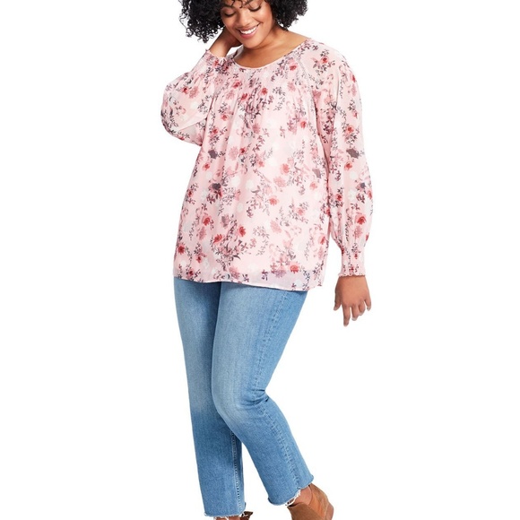 Kensie Plus Size Pink Floral Top Sz 3X - Picture 4 of 8